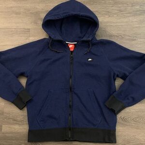 NIKE Heavy Cotton Poly Full Zip Hoodie Sweatshirt